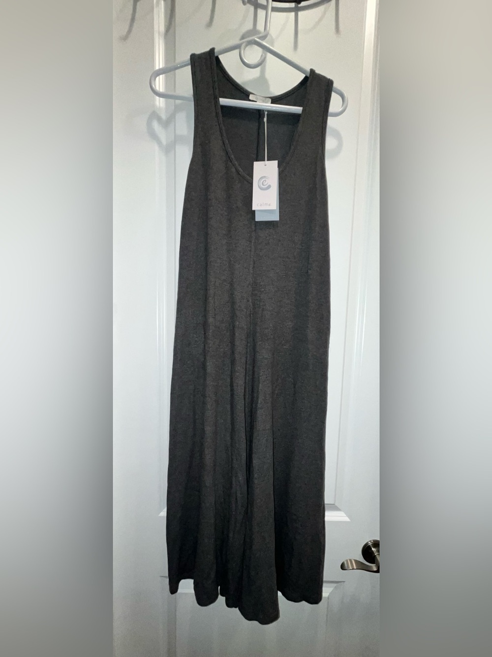 NWT Calme by Johnny Was Gray Throw On Cozy Sweater Tank Dress - Picture 2 of 5